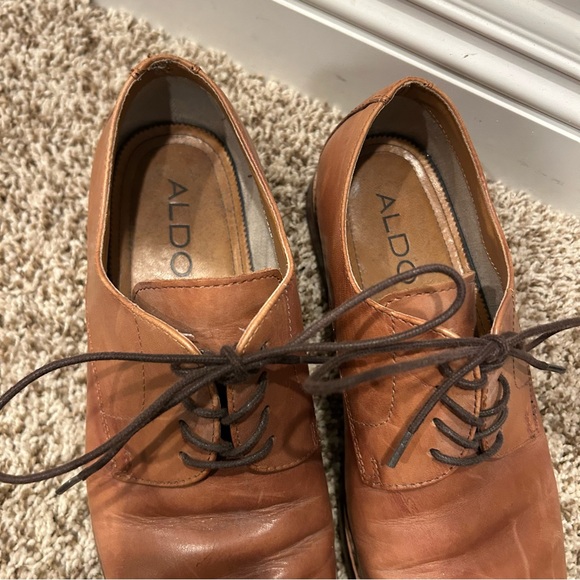 ALDO Men's Brown Leather Lace-Up Dress Shoes | Size 9 ALDO Men's Brown Leather Lace-Up Dress Shoes | Size 9